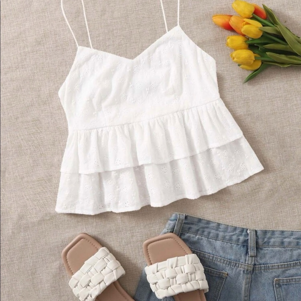 White Fancy Tank Top.